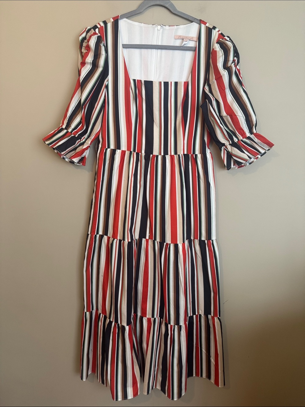NWOT- Hutch Arlo Stripe Short Sleeve Tiered Dress, Multi Riviera Stripe, size 12 - Picture 4 of 12